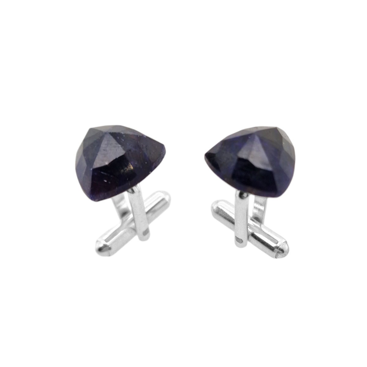 Spinki do mankietów Szafir niebieski (S1095) Srebrne [925]