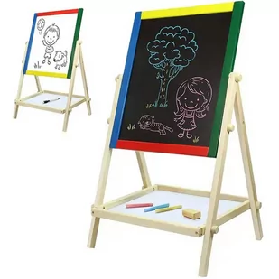 Tablica kredowa magnetyczna obrotowa 2w1  kolorowa kreda mazaki - Tablice dla dzieci - miniaturka - grafika 1