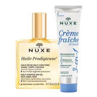Zestawy kosmetyków damskich - Zestaw Nuxe Huile Prodigieuse, suchy olejek wielofunkcyjny do ciała, twarzy i włosów, 100 ml + krem nawilżający 3w1, 100 ml za 1 grosz - miniaturka - grafika 1