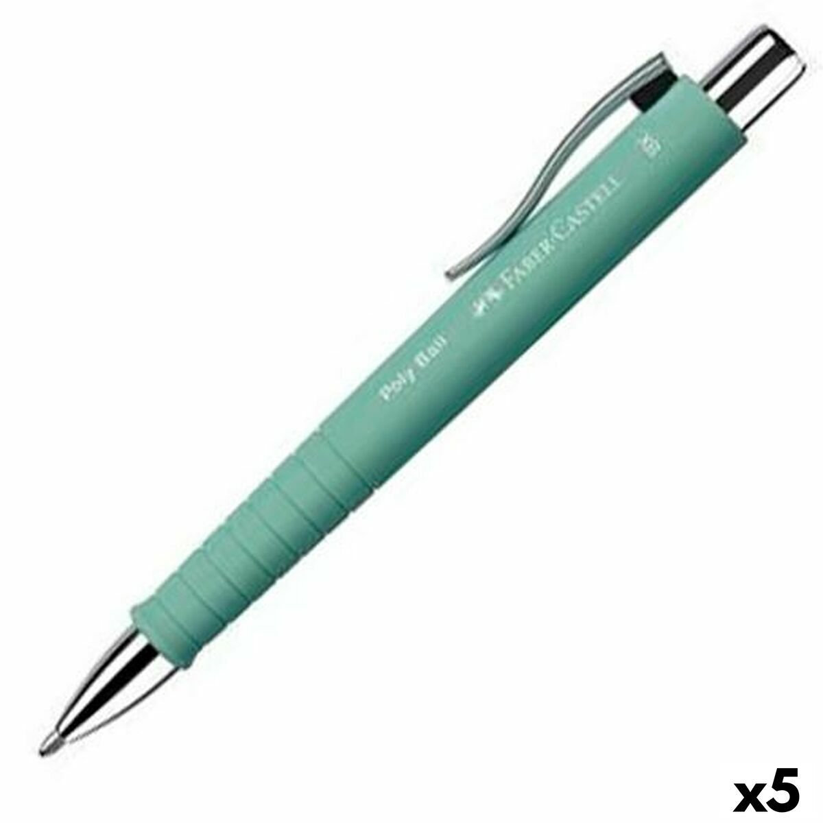 Długopis Faber-Castell Poly Ball XB niebieski zielony pogrubiony 5 szt