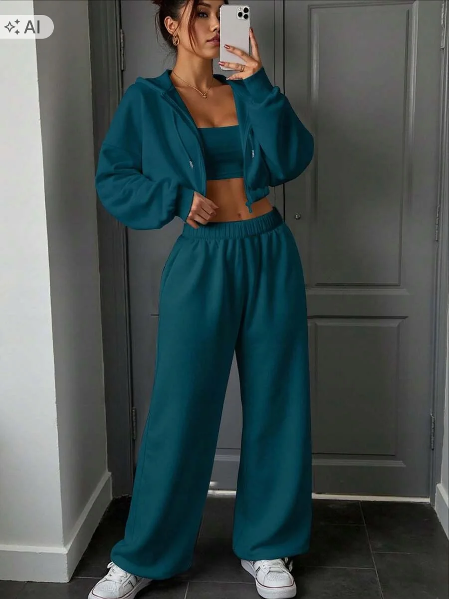 SHEIN MORSKIE SPODNIE DRESOWE Z SZEROKĄ NOGAWKĄ I ELASTYCZNYM PASEM XS 11ŁA
