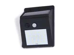 Lampa solarna - Kinkiet elewacyjny LED 3W z czujnikiem ruchu i zmierzchu + kabel 2.5m – Biały zimny (6000K) - Lampy ogrodowe - miniaturka - grafika 1