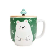 Kubki - Kubek Świąteczny Moldy Z Misiem I Pokrywką 0,3 L - miniaturka - grafika 1