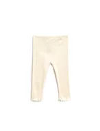 Legginsy - Koton Legginsy z prążkowanymi ściągaczami dla dziewczynek, biały (000), 9-12 Miesiące - miniaturka - grafika 1