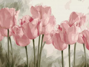 Haft Diamentowy Bez Ramy Różowe Tulipany 30x40 Mozaika Diamentowa 5d - Zabawki kreatywne - miniaturka - grafika 1