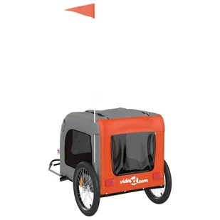 Przyczepka rowerowa dla psa, pomarańczowo-szara, tkanina Oxford Lumarko! - Sprzęt podróżny i transportery dla psów - miniaturka - grafika 9