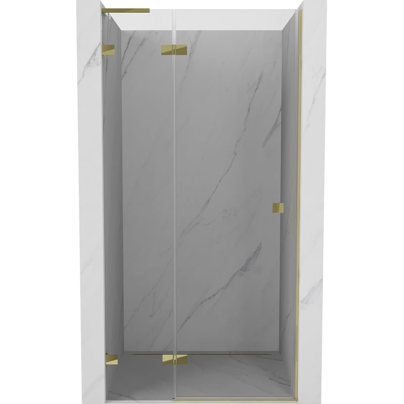 Mexen Lunar L drzwi prysznicowe uchylne lewe 100 cm, transparent, złote - 834L-100-000-50-00-L