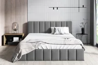 Łóżka - Łóżko tapicerowane GUTTO łóżko podwójne powierzchnia do leżenia 180 x 200 cm metalowa rama z listew skrzynia w kolorze szarym - miniaturka - grafika 1