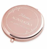 Lusterka do makijażu - Lusterko okrągłe różowe z grawerem dla mamy na Dzień Matki - miniaturka - grafika 1