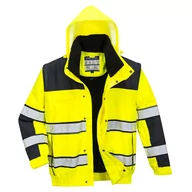 Odzież robocza - Portwest 4IN1 warnschutzjacke kurtka przeciwdeszczowa kurtka zimowa kurtka robocza gleb lub pomarańczowy, bluza, 3 XL, żółty/czarny C466YBRXXXL - miniaturka - grafika 1