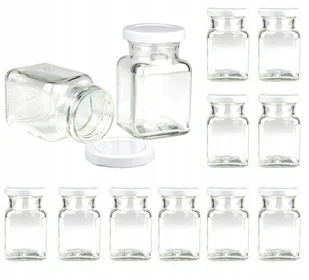 12x pojemniki słoiki słoiczki na przyprawy 150 ml z białą zakrętką fi 53 - Pojemniki kuchenne - miniaturka - grafika 1
