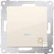 Wyłączniki światła i elektryczne - Kontakt KONTAKT_SIMON Przycisk zwierny światło z podświetleniem SIMON 54 Kremowy DS1AL.01/41 - miniaturka - grafika 1