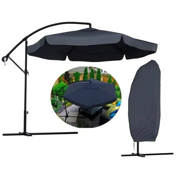 Parasol z wysięgnikiem szary 350 x 250 cm