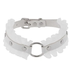obroża/choker PUNK (white) - Naszyjniki - miniaturka - grafika 1