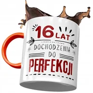 Kubki - Kubek Pomarańczowy na Urodziny 16 16ste 16-ste z Nadrukiem ze Zdjęciem + Opakowanie na prezent (wzór 02) - miniaturka - grafika 1