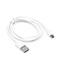 Kable USB - KABEL PRZEWÓD USB-A do micro USB 1m biały - miniaturka - grafika 1