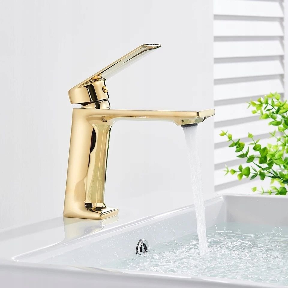 Bateria umywalkowa PDS v5 stojąca złoty