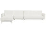 Sofy i kanapy - Beliani Sofa modułowa rozkładana skóra ekologiczna biała prawostronna ABERDEEN - miniaturka - grafika 1