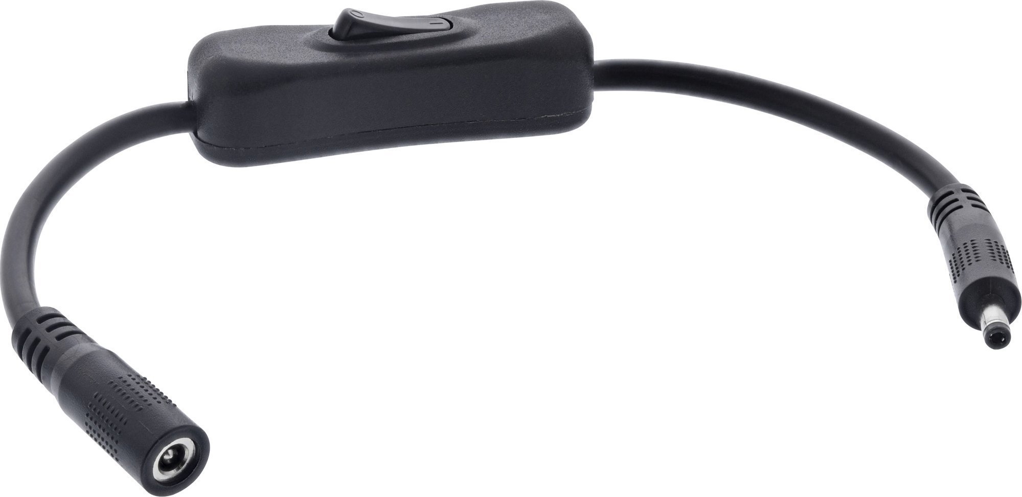 InLine® DC Kabel mit Schalter, DC ST/BU 4,0x1,7mm, AWG 18, schwarz, 0,20m