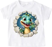 Koszulki dla dziewczynek - Koszulka z dinozaurem na Dzień Dinozaura - dinozaur54 - miniaturka - grafika 1