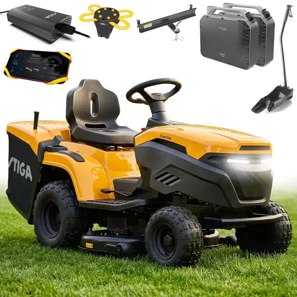 Traktor Akumulatorowy STIGA Estate 598e 2x 40Ah Automat Kosz 240L Komplet