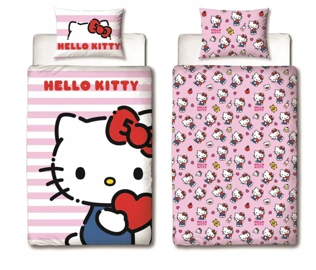 HELLO KITTY Komplet pościeli POŚCIEL 140x200 cm PINK różowa dwustronna PASK