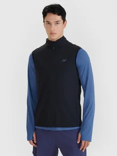 Męski bezrękawnik do biegania 4F 4FWSS25TVJAM248 - czarny - Kurtki i kamizelki sportowe męskie - miniaturka - grafika 1