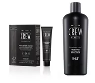 Zestawy kosmetyków męskich - American Crew Precision Blend Odsiwiacz repigmentacja Kolor ciemny 2-3 3x40ml + American Crew Precision Blend Utleniacz 4,5% - 500ml - miniaturka - grafika 1