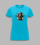 Koszulki i topy damskie - Koszulka damska t-shirt damski na prezent psia mama JAMNIK pies Turkusowy XL - miniaturka - grafika 1