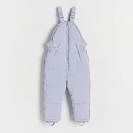 Spodnie i spodenki dla dziewczynek - Reserved - Ocieplane spodnie na szelkach - Niebieski - miniaturka - grafika 1