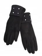 Moda i Uroda OUTLET - RĘKAWICZKI DAMSKIE CZARNE CLEVE H753 - miniaturka - grafika 1