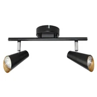 Lampy sufitowe - Reflektor 2-punktowy ORO AQUILA 2xGU10 czarno-złoty - miniaturka - grafika 1