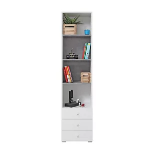 Regał z Szufladami SI7 Sigma Meblar Beton / Biały Lux / Dąb - Regały - miniaturka - grafika 1