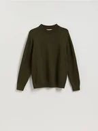 Swetry męskie - Reserved - Bawełniany półgolf - ciemnozielony - miniaturka - grafika 1