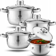 Zestawy garnków i patelni - KOMPLET ZESTAW GARNKÓW 8el INDUKCJA GAZ Ronda ze STALI NIERDZEWNEJ 18/0 - miniaturka - grafika 1
