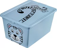 Pojemniki na zabawki - BRANQ - Pojemnik na zabawki - Animal - Tygrysek - niebieski - 30 L - miniaturka - grafika 1