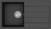 Zlewozmywaki - Aquasanita Zlewozmywak granitowy Helika ECO-3-B-SD Czarny Metalik - miniaturka - grafika 1