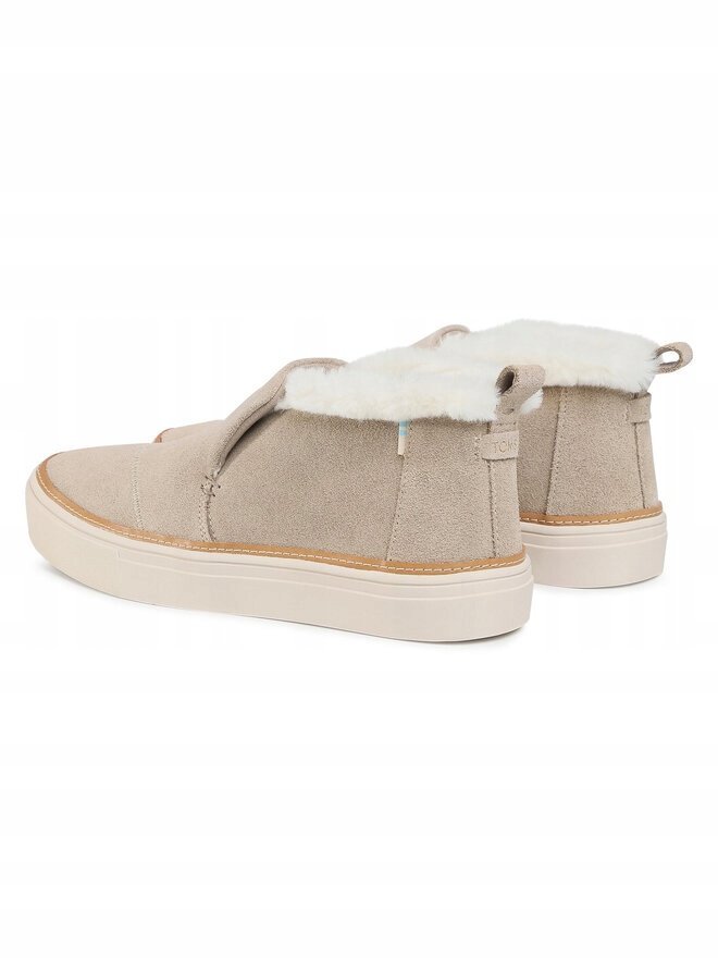 TOMS BEŻOWE BOTKI DAMSKIE Z MIĘKKIM FUTERKIEM I PODESZWĄ BIAŁĄ 38 JTA