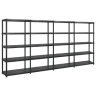 Szafy i regały magazynowe - vidaXL Regał 5-poziomowy, czarny, 366x45,7x185 cm, plastik 3059862 - miniaturka - grafika 1