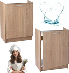 Nowoczesna Szafka Kuchenna Stojąca Dąb Sonoma 60 x 50 x 83 pod Zlewozmywak - Szafki kuchenne - miniaturka - grafika 1