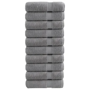 vidaXL Ręczniki premium SOLUND 10 szt., szare, 100x150 cm - Ręczniki - miniaturka - grafika 1