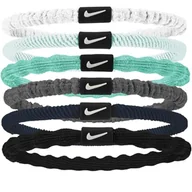 Ozdoby do włosów - Nike Flex Hair Tie gumka do włosów dla kobiet, zestaw 6-częściowy, z poliestru i spandexu, kolor: biały/lodowaty niebieski/biały, rozmiar: jeden rozmiar, N.100.9194.113.OS - miniaturka - grafika 1