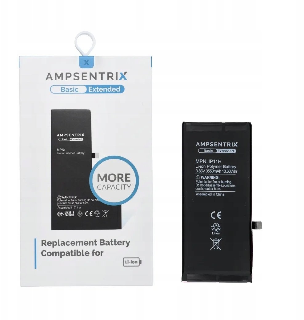 AmpSentrix Basic bateria do iPhone 11 zwiększona pojemność