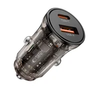 Ładowarki samochodowe - TECH-PROTECT CC01 2-PORT CAR CHARGER PD45W/QC3.0 BLACK - miniaturka - grafika 1