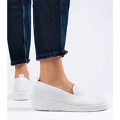 Slip on damskie - Wsuwane białe trampki slip on - Inna marka - miniaturka - grafika 1