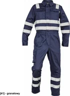 Odzież robocza - CERVA ZAMORA kombinezon roboczy z odblaskowymi taśmami i elastycznymi elementami bocznymi w talii - granatowy 54 - miniaturka - grafika 1
