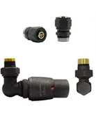 Zawory i kraniki - Zawór termostatyczny trójosiowy Master ciemny grafit strukturalny lewy Pex - miniaturka - grafika 1