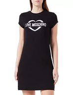 Sukienki - Love Moschino Damska sukienka o kroju slim fit, trapezowa, czarna, rozmiar 38, czarny, 38 - miniaturka - grafika 1