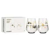 Szklanki - Zestaw 2 Szklanek Ritzenhoff Sagengold, Maike Schoenebeck - miniaturka - grafika 1