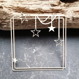 Kwadratowa ramka z koralikami i gwiazdkami - Scrapbooking - miniaturka - grafika 1